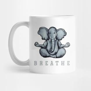 Breathe Yoga Elephant Mug